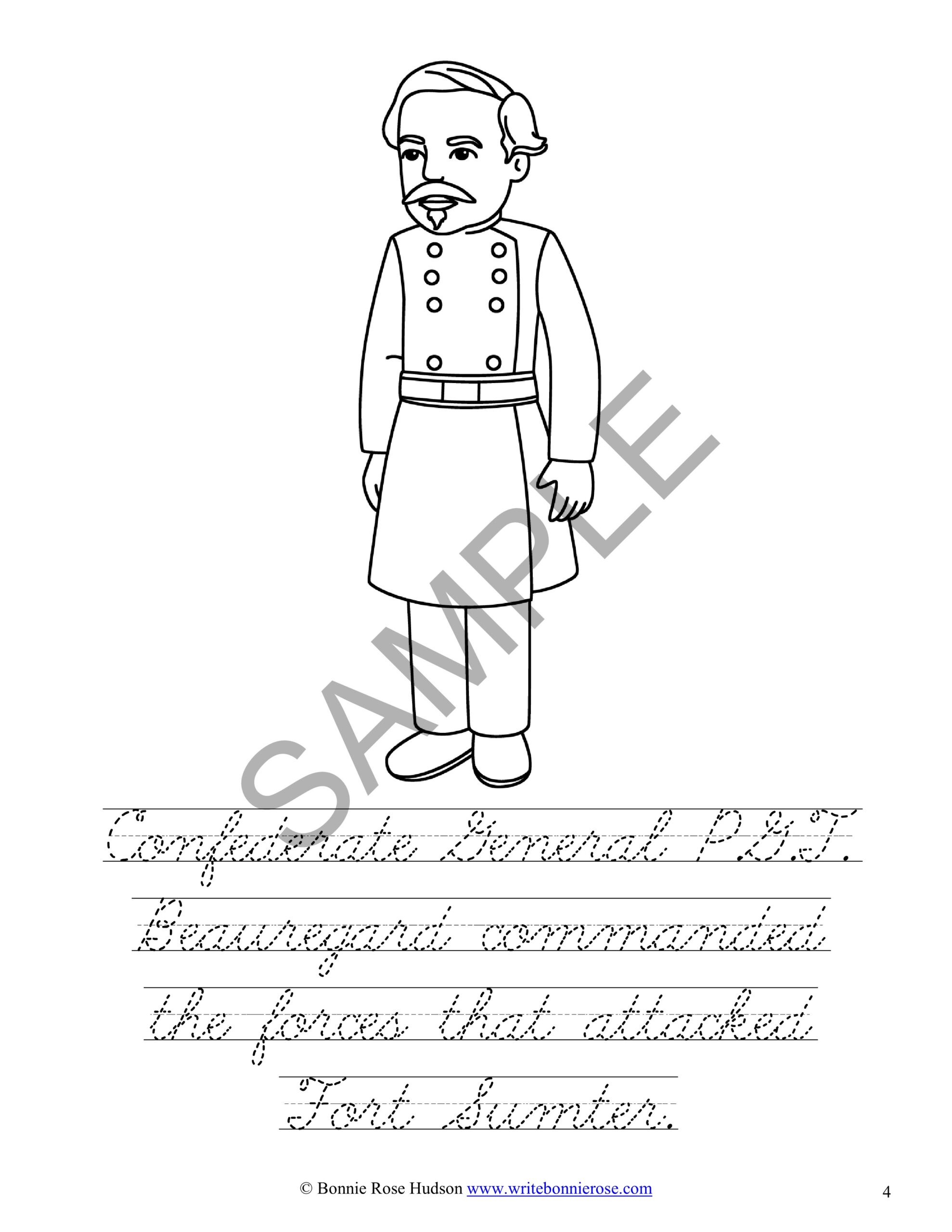 Leaders of the american civil war coloring book