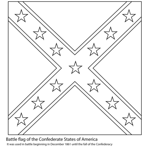 Battle flag of the confederate states of america coloring page free printable coloring pages