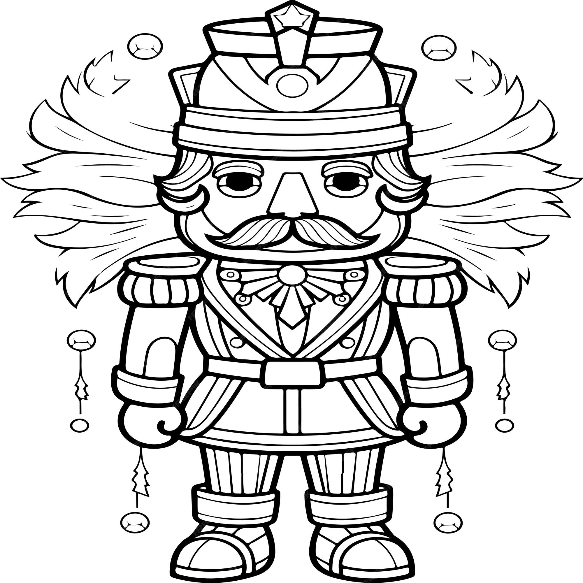 Premium vector nutcracker coloring page