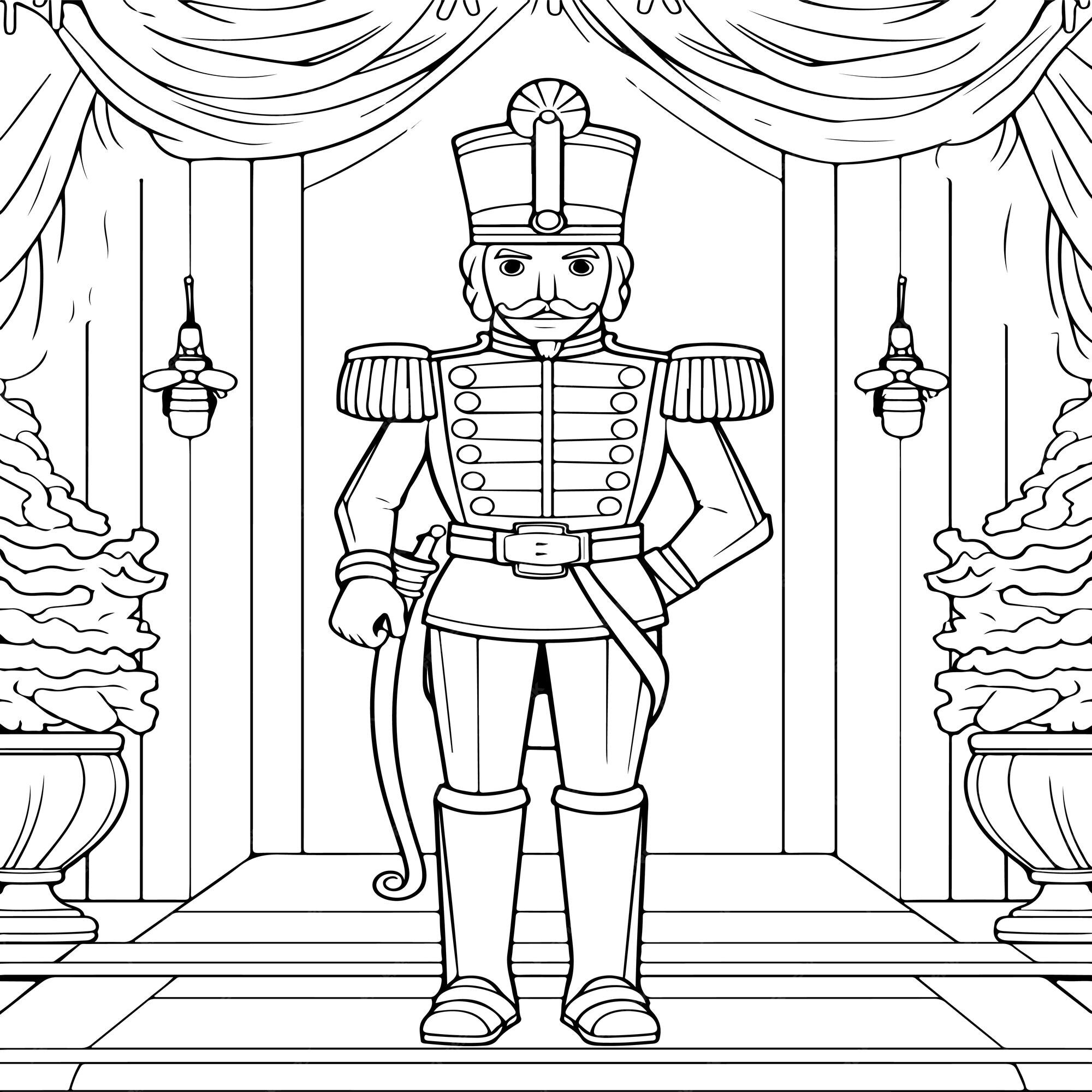 Premium vector nutcracker coloring page