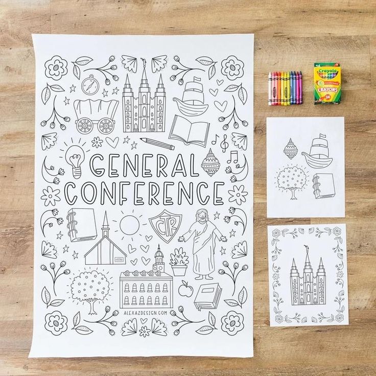 General conference coloring bundle pack of posters and