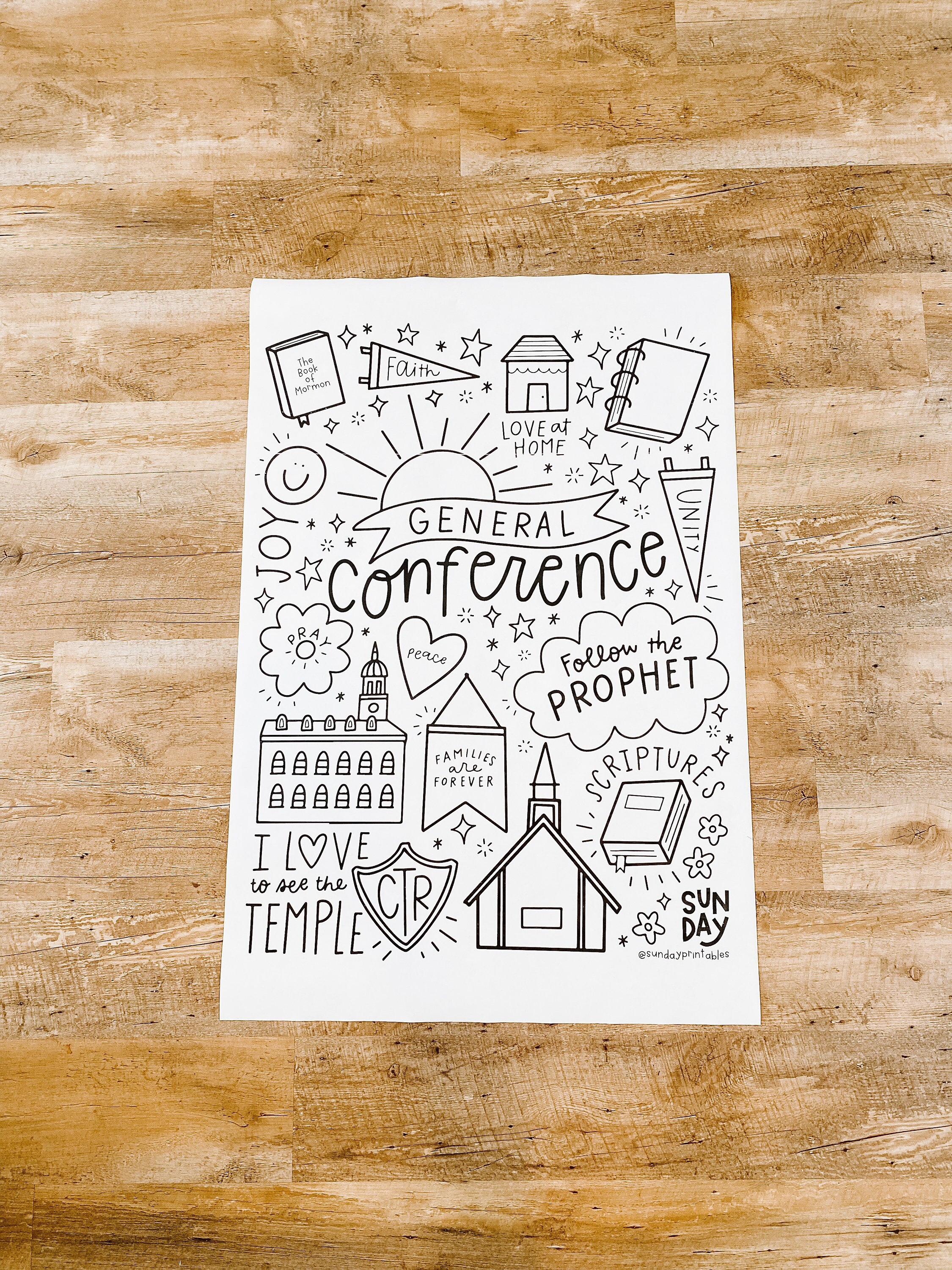 General conference activity for kids coloring page printable