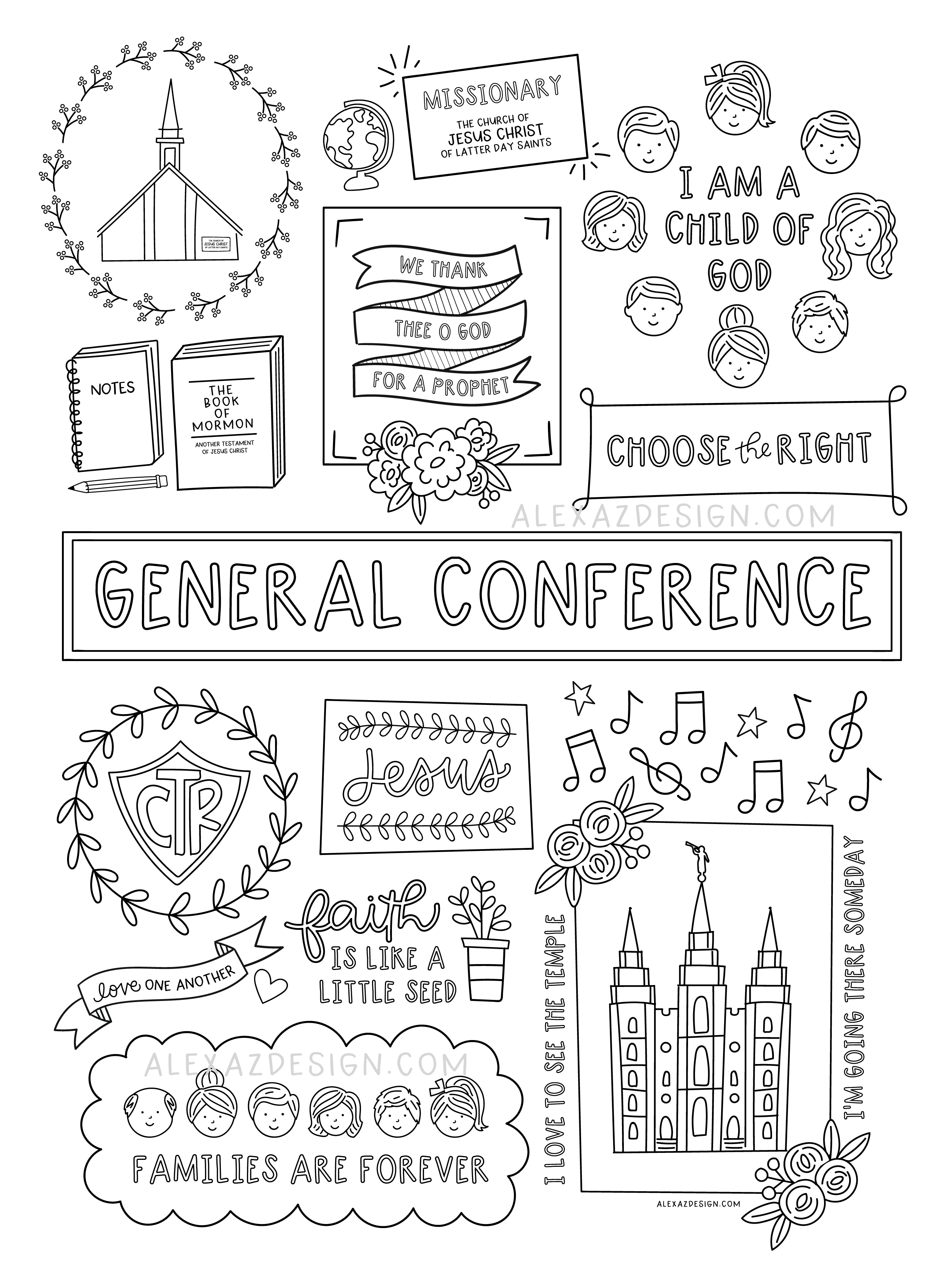 Engaging general conference giant coloring poster