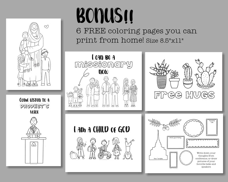 General conference giant coloring page spring time doodles