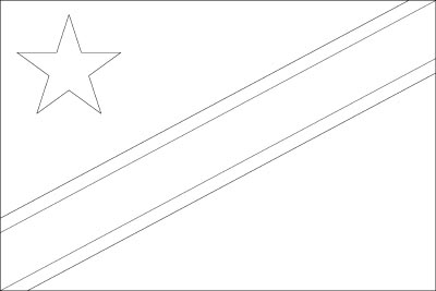 Coloring page for the flag of congo kinshasa