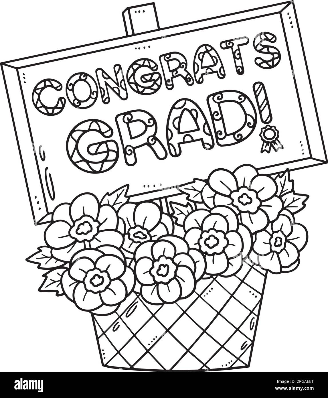 Graduation congrats grad isolated coloring stock vector image art