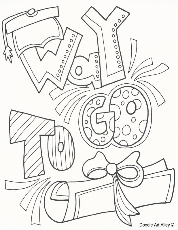 Graduation coloring pages and printables