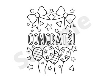 Congratulations cards to color congratulations coloring greeting cards congrats kids coloring pages pdf digital download instant download