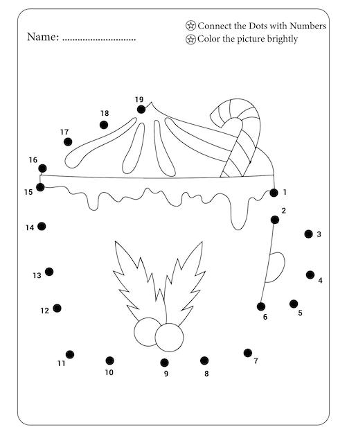 Premium vector dot to dot christmas coloring page