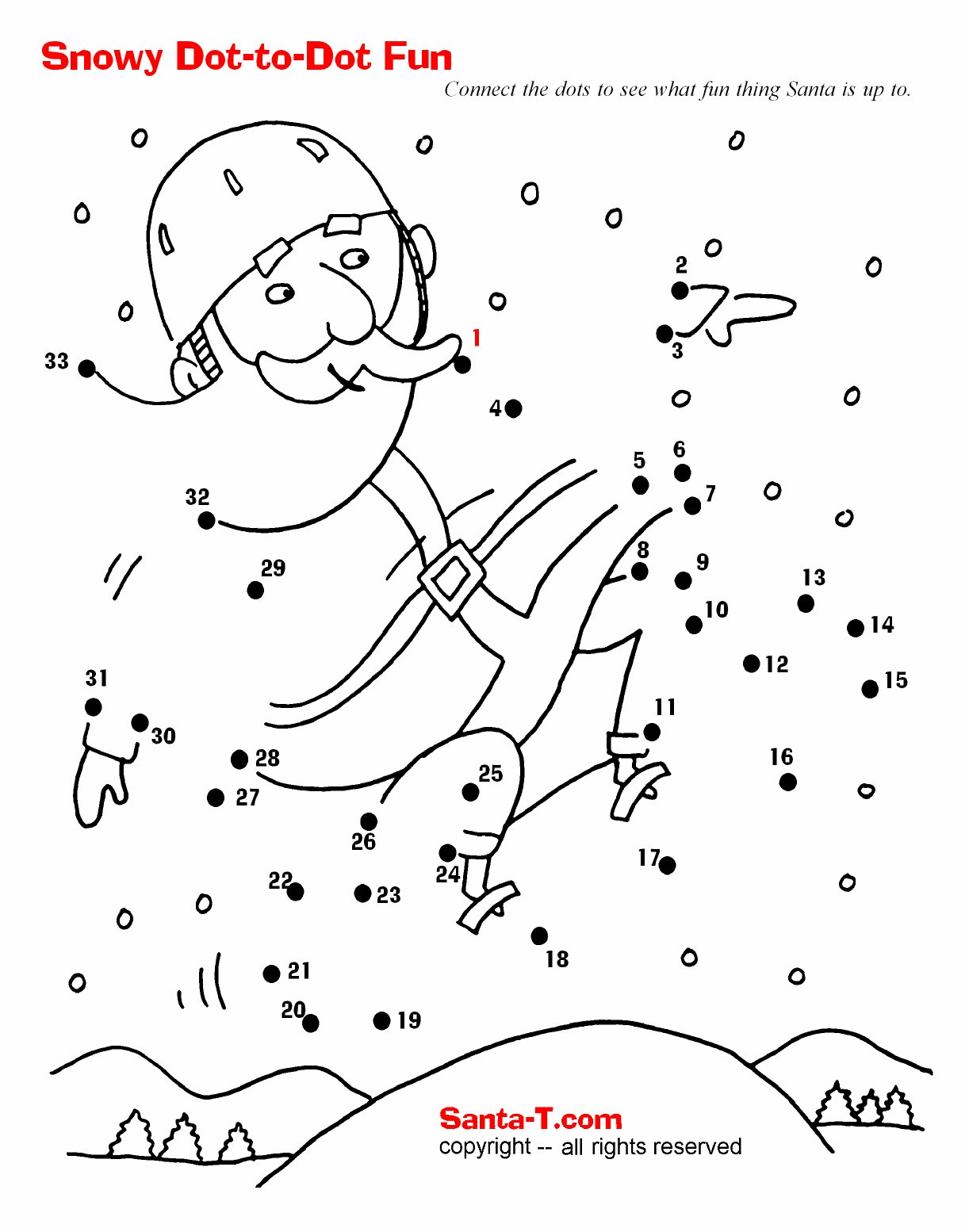 Snowy santa fun dot