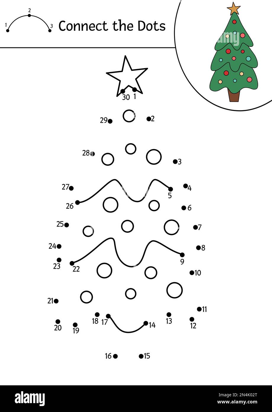 Christmas tree coloring page for kids stock vector images