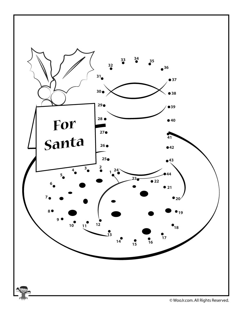 Christmas connect the dots worksheets woo jr kids activities childrens publishing