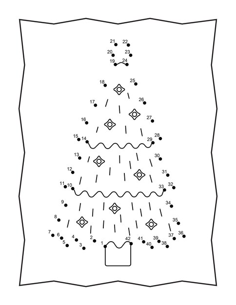 Premium vector christmas dot to dot connect the dot coloring pages