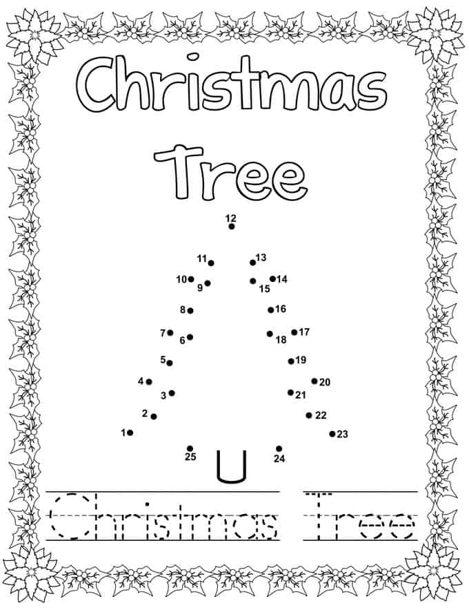 Printable christmas dot to dot coloring book share remember celebrating child home