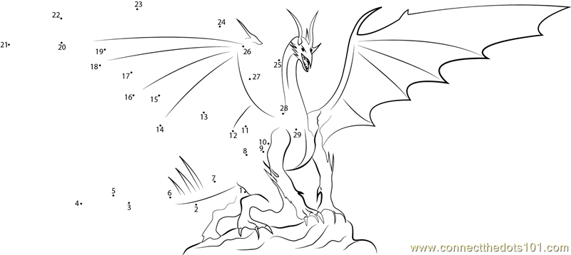 High dragon dot to dot printable worksheet