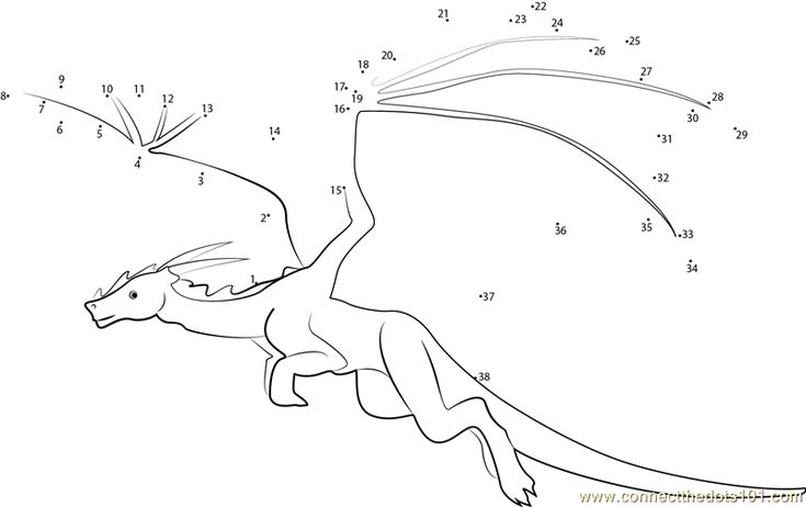 Green dragon flyg dot to dot prtable worksheet