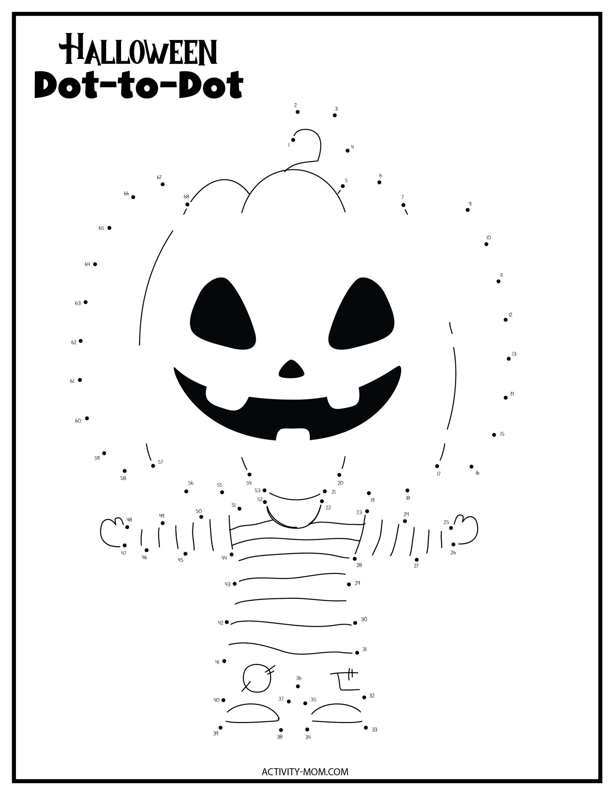 Halloween dot to dot printables free