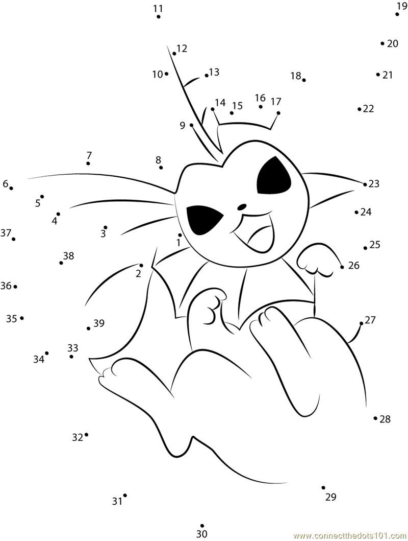 Vaporeon water pokemon dot to dot printable worksheet