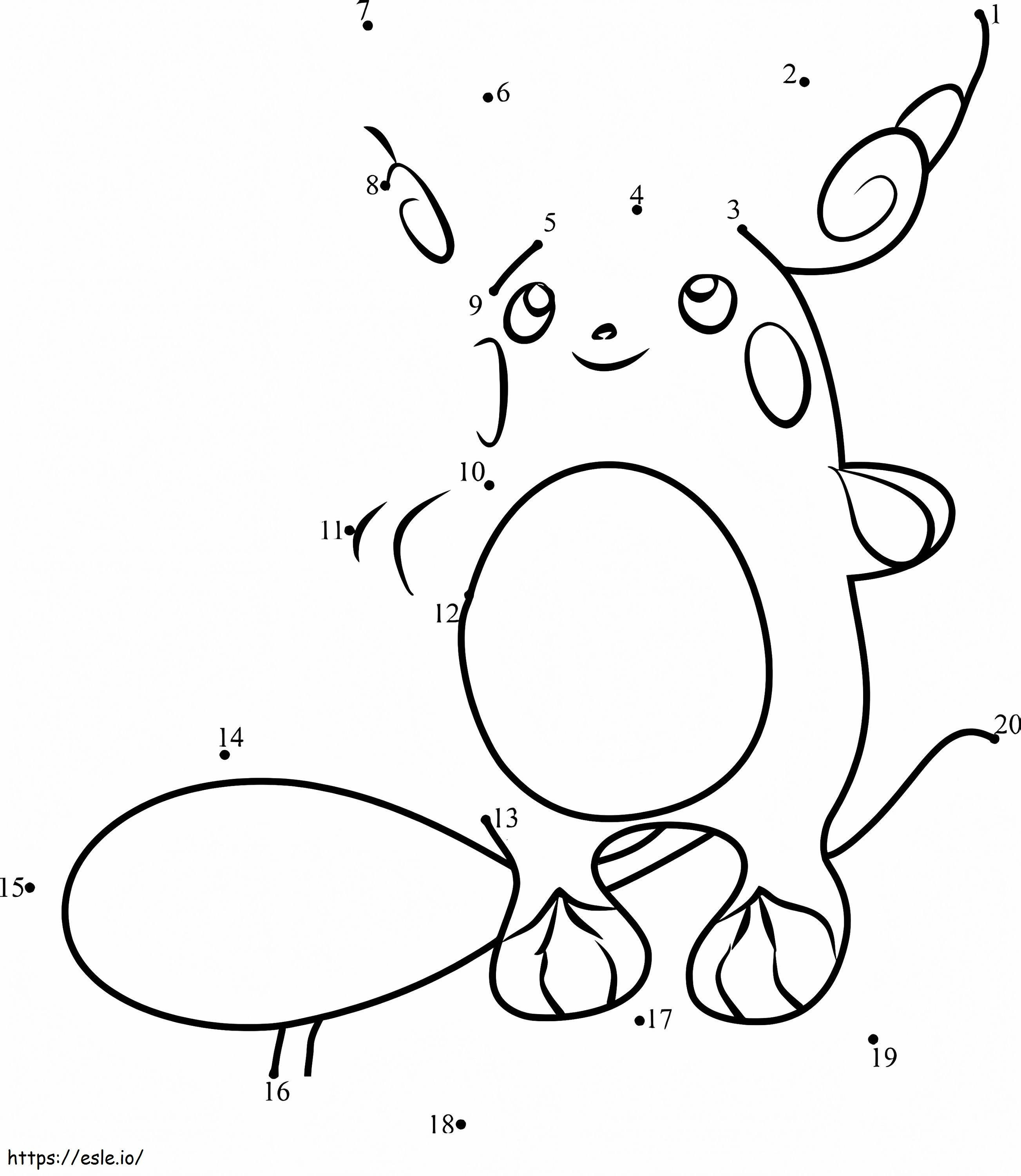 Raichu pokemon dot to dot coloring page