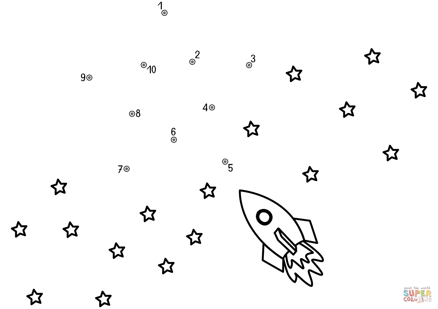 Star dot to dot free printable coloring pages