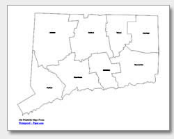 Printable connecticut maps state outline county cities