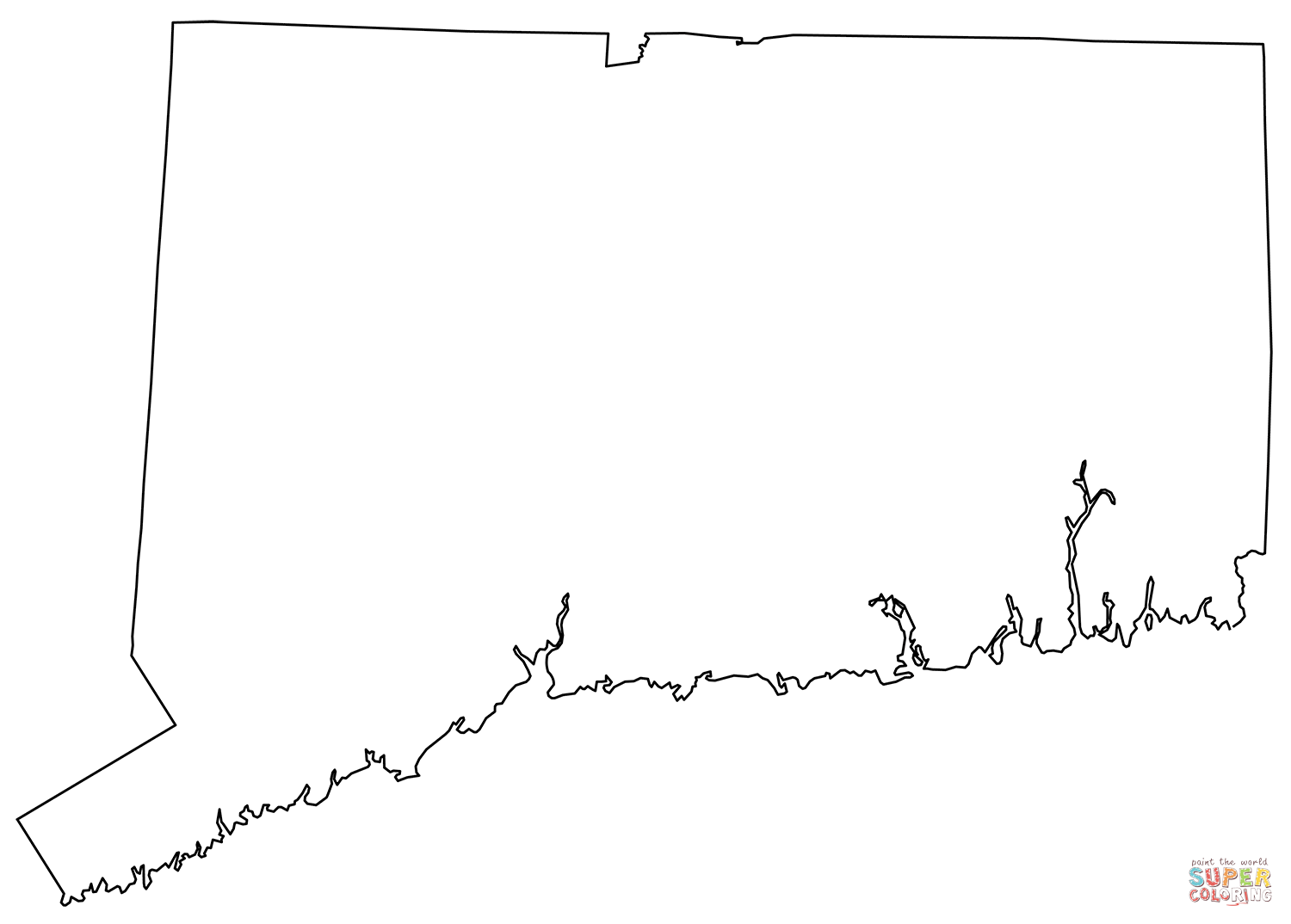 Outline map of connecticut coloring page free printable coloring pages