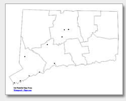 Printable connecticut maps state outline county cities