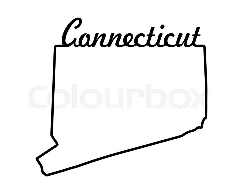 Us state map connecticut outline symbol vector illustration stock vector