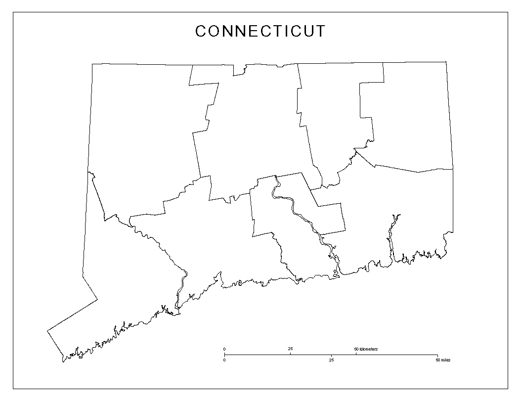 Connecticut blank map