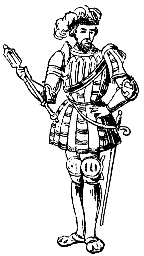 Military costume from the time of henry viii clipart