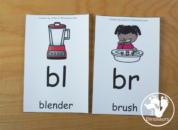 Free blends wall cards beginning sound consonant blends dinosaurs