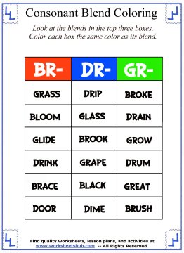 Consonant blend worksheets