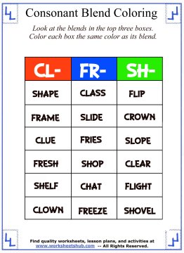 Consonant blend worksheets