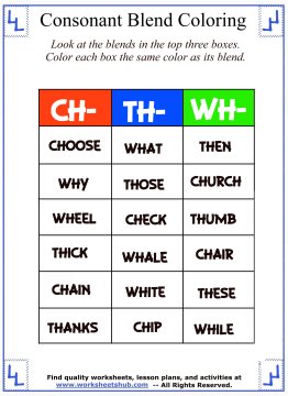 Consonant blend worksheets