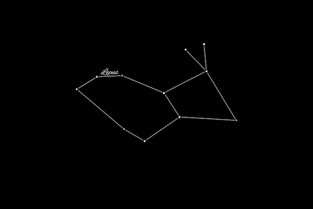 Constelaciãn de lepus cãºmulo de trellas constelaciãn de liebre foto premium