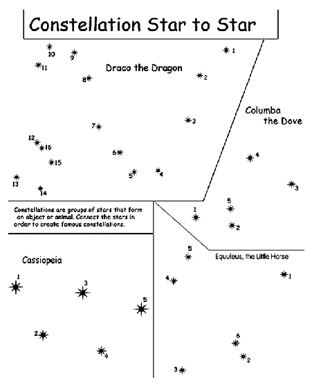 Constellation star to star coloring page