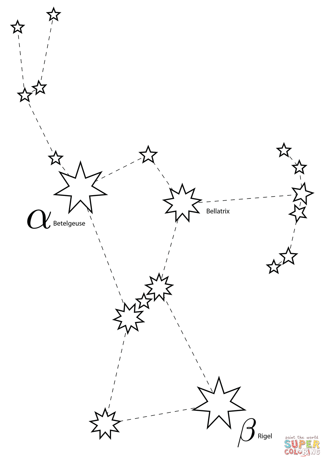 Orion constellation coloring page free printable coloring pages