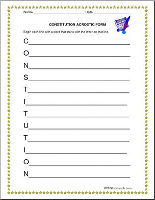 Acrostic form constitution