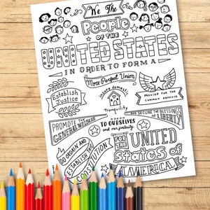 Us constitution coloring page