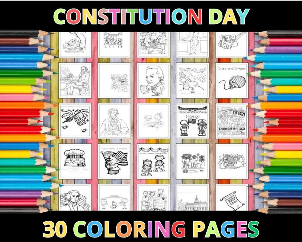 Printable constitution day coloring pages for kids adults pages instant digital download us constitution day coloring activities