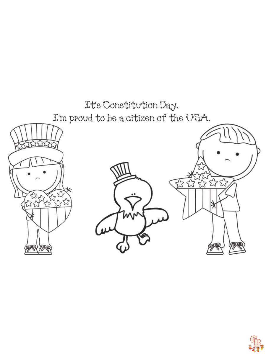 Printable constitution day coloring pages free for kids and adults