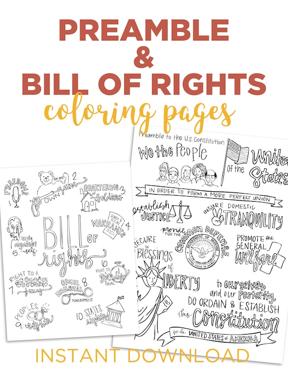 Color the preamble and bill of rights