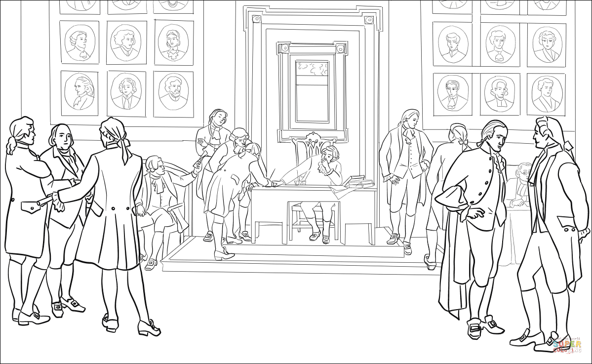 Signing of the constitution coloring page free printable coloring pages