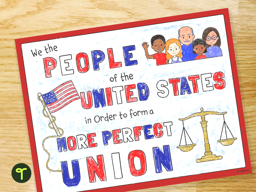 Constitution day coloring sheet teach starter