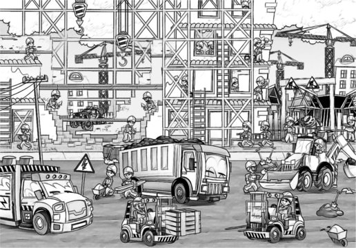 Construction coloring page images â browse photos vectors and video