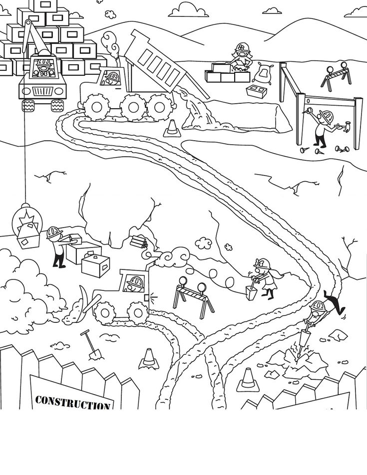 Free construction coloring pages pdf