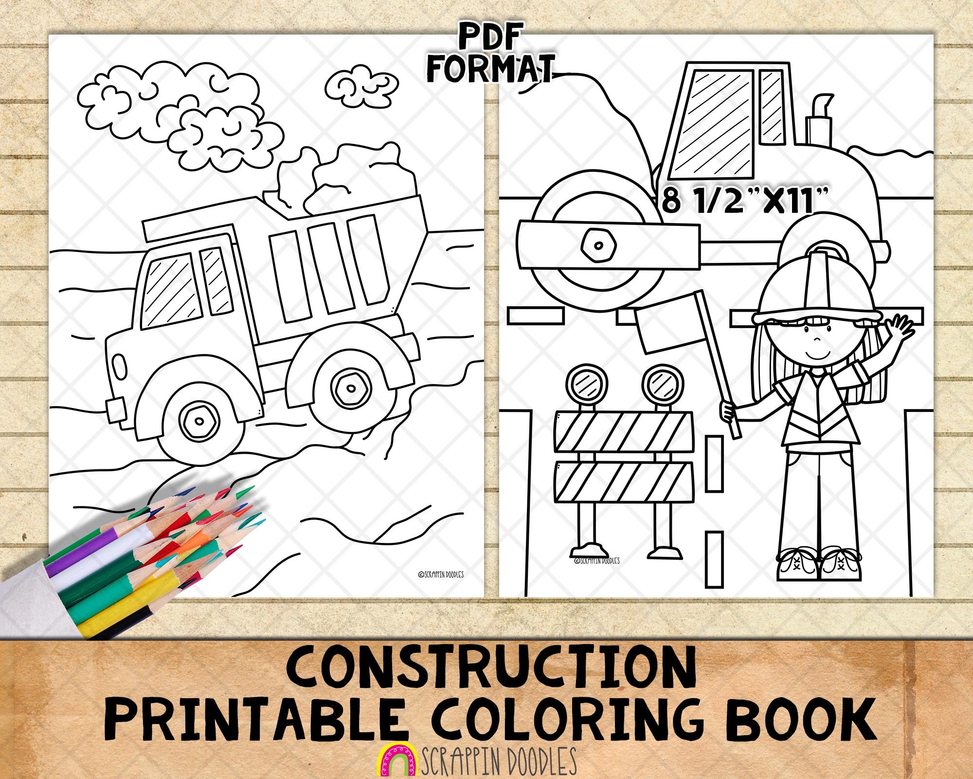 Construction coloring book