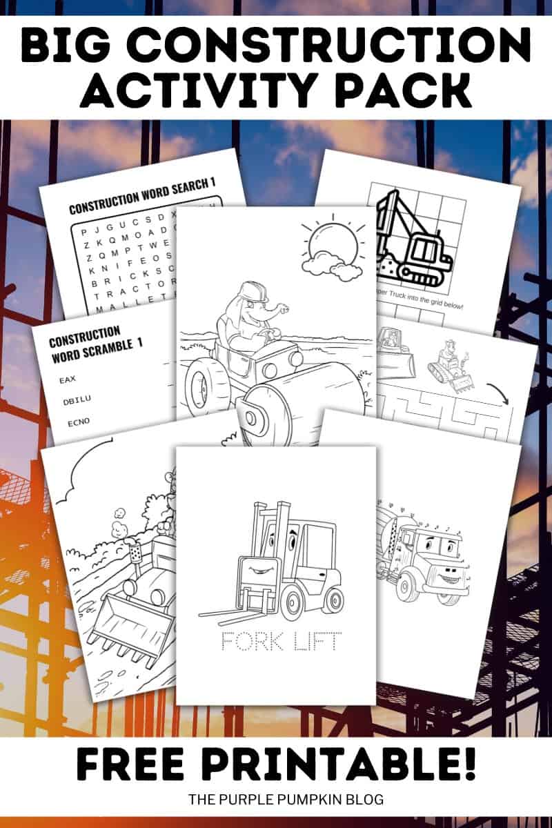 Free printable big nstruction vehicles loring pages