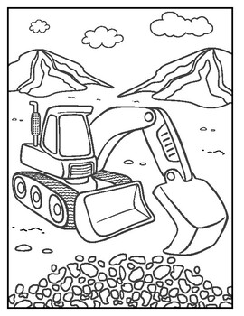 Constructiontrucks coloring pages for kids pdf by growing primary minds