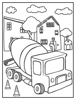 Constructiontrucks coloring pages for kids pdf by growing primary minds